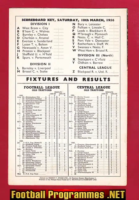 Manchester United v Cardiff City 1956