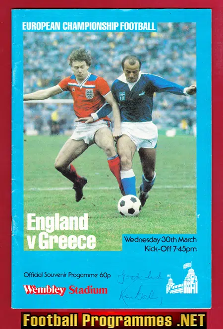 England v Greece 1983 - SIGNED