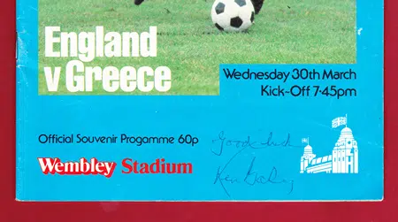 England v Greece 1983 - SIGNED