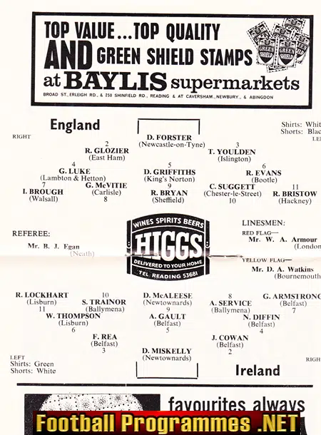 England v Ireland 1964 - Schoolboys at Elm Park Reading