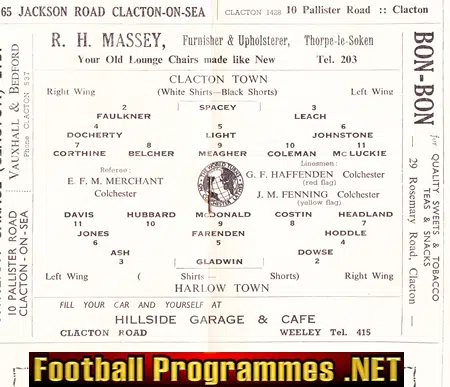 Clacton Town v Harlow Town 1963 - East Anglia