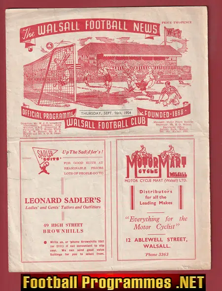 Walsall v Torquay United 1954