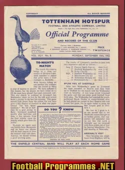 Tottenham Hotspur v Liverpool 1952