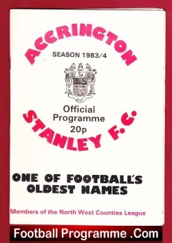 Accrington Stanley v Ellesmere Port 1984 - Semi Final - football programme