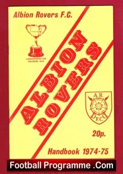 Albion Rovers Official Football Handbook 1974 - 1975 - football memorabilia
