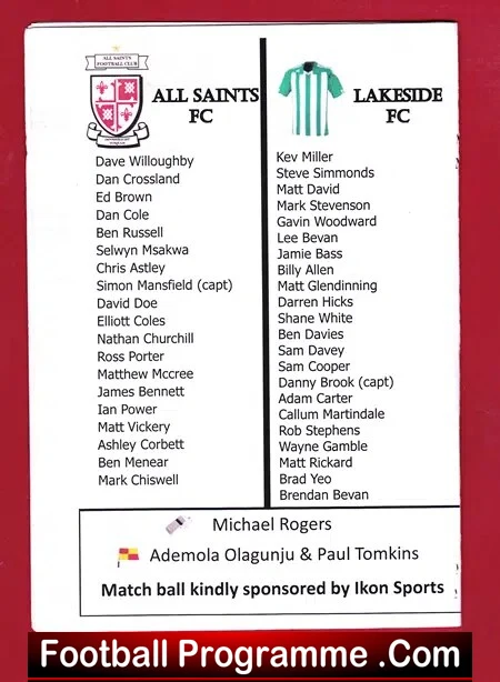 All Saints v Lakeside 2011 - FA Cup