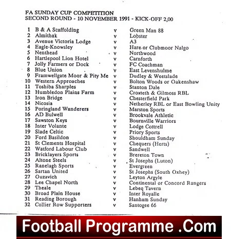Alton Steels v St Josephs 1991 - Sunday Cup