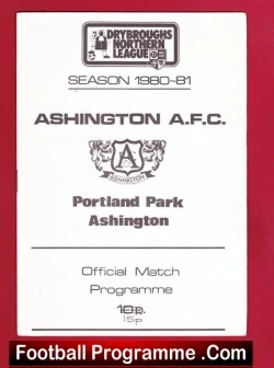Ashington v Sunderland 1980 - Switch on New Floodlights - football programme