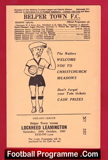 Belper Town v Lockheed Leamington 1963 – Midland League