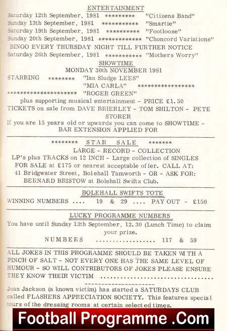 Bolehall Swifts v Solihull Borough 1981 - Challenge Vase