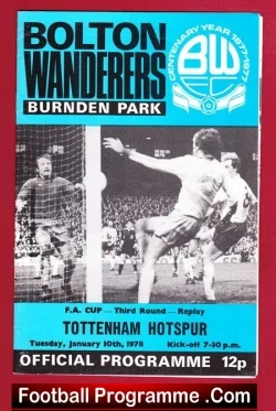 Bolton Wanderers v Tottenham 1978 - FA Cup - football programme