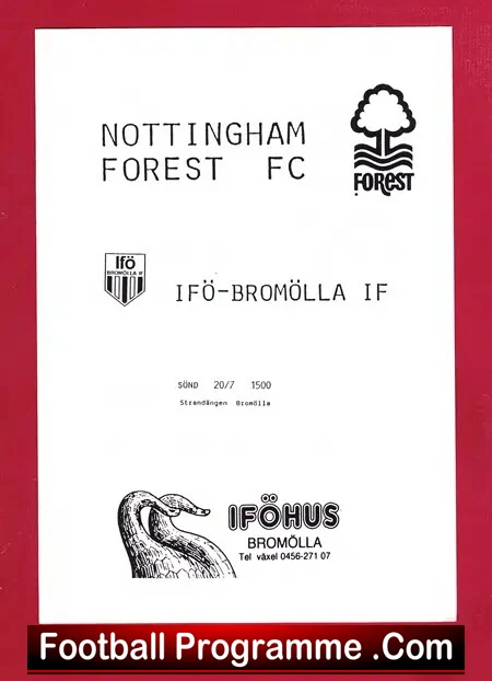 Bromolla IF v Nottingham Forest 1986 – Friendly Match Sweden