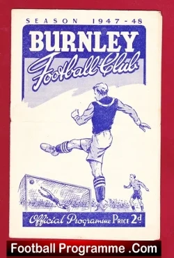 Burnley v Arsenal 1947 - football programme
