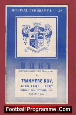 Bury v Tranmere Rovers 1957 – Bury Scored 8 Goals !