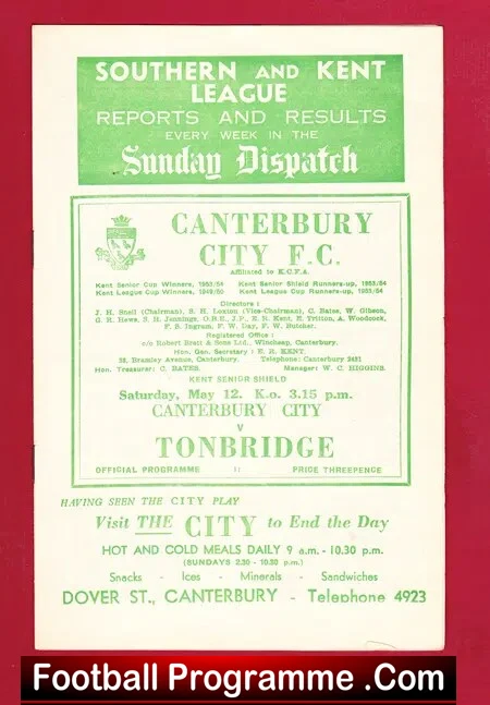 Canterbury City v Tonbridge 1956