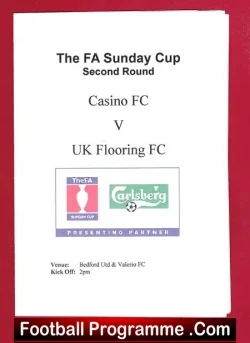 Casino v UK Flooring 2005 - Sunday Cup - football programme