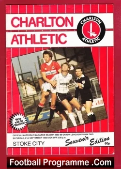 Charlton Athletic v Stoke City 1985 - Last Match Valley Ground - football programme