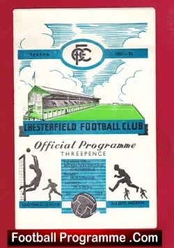 Chesterfield v Accrington Stanley 1952 - football programme