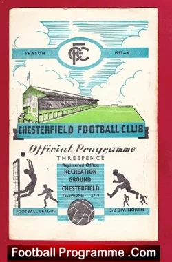 Chesterfield v Stockport County 1953 - football programme
