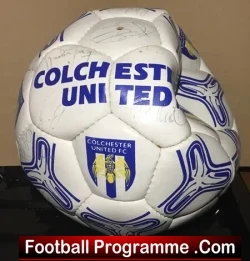 Colchester United Genuine Team Signed Autographed Football 1990s - football memorabilia