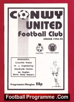 Conway United v Liverpool 1994 - Friendly Opening New Stand - football programme