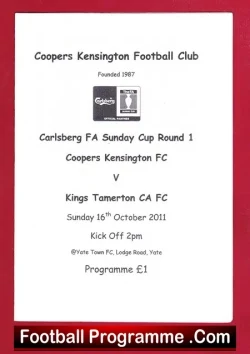 Coopers Kensington v Kings Tamerton CA 2011 – Sunday Cup