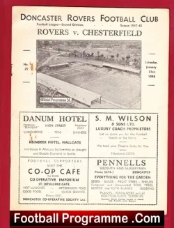 Doncaster Rovers v Chesterfield 1948 - football programme
