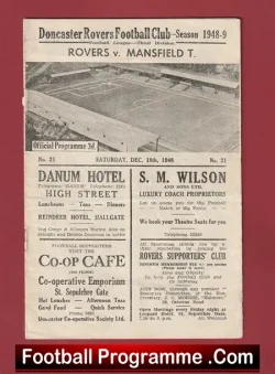 Doncaster Rovers v Mansfield Town 1948 – 1940’s Programme