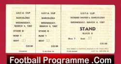 Dundee United v Barcelona 1987 – Full Football Ticket