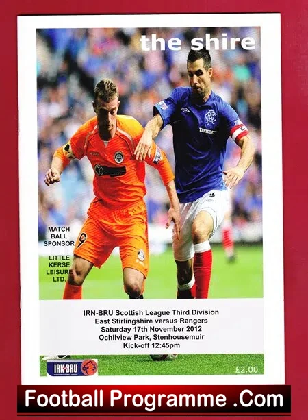 East Stirlingshire v Glasgow Rangers 2012 – League 3 Season