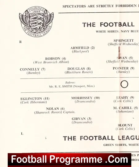 England Football League v Ireland League 1961 - Bristol Rovers