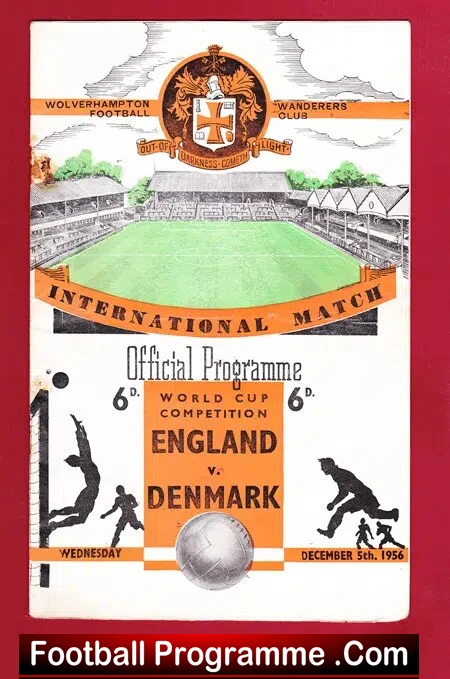 England v Denmark 1956 – World Cup at Wolves + Duncan Edwards