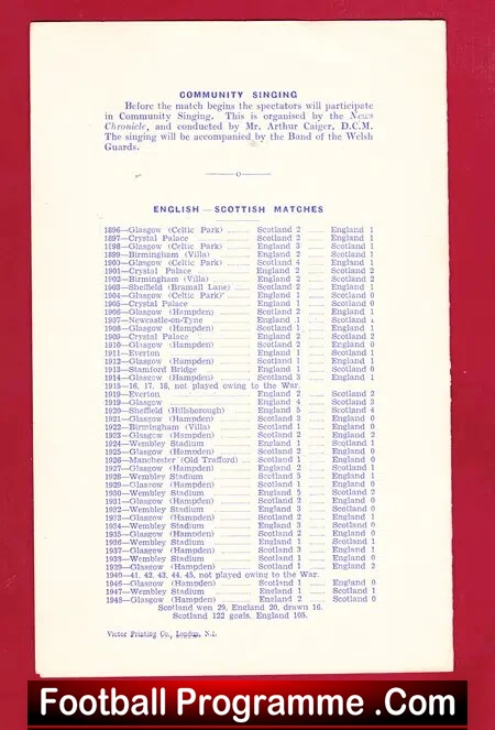 England v Scotland 1949 - Pirate Football Programme Wembley