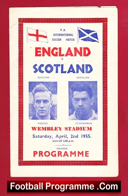 England v Scotland 1955 – Pirate Programme + Duncan Edwards