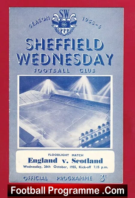 England v Scotland 1955 – Sheffield Wednesday Friendly