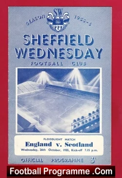 England v Scotland 1955 - Sheffield Wednesday Friendly - football programme