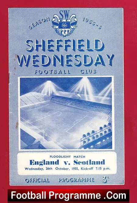 England v Scotland 1955 – Sheffield Wednesday Friendly