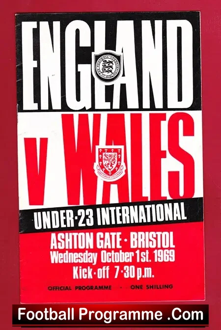 England v Wales 1969 - Under 23 Ashton Gate Bristol