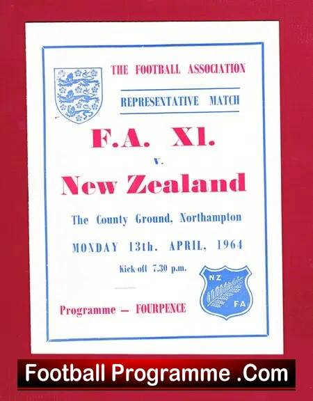 FA XI v New Zealand 1964 – at County Ground Northampton