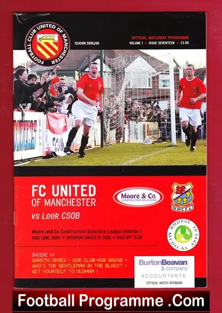 FC United Of Manchester v Leek CSOB 2006 – First Season