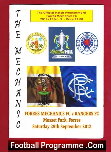 Forres Mechanics v Glasgow Rangers 2012 – League 3 Season