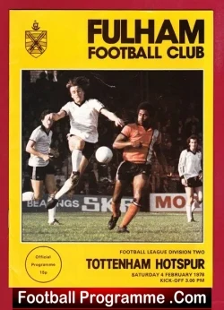 Fulham v Tottenham 1978 - football programme