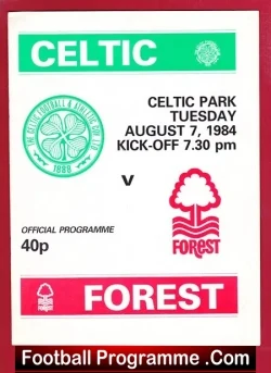 Glasgow Celtic v Nottingham Forest 1984 – Celtic Park Scotland