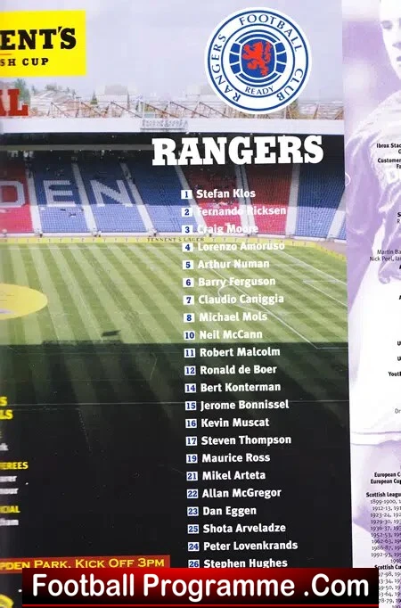 Glasgow Rangers v Dundee 2003 - Scottish League Cup Final