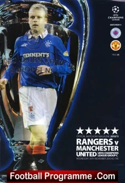 Glasgow Rangers v Manchester United 2010 - Champions League - football programme