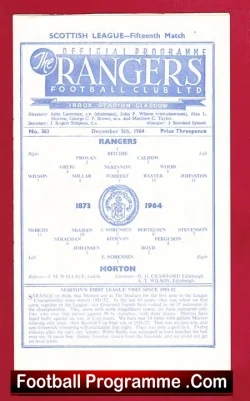 Glasgow Rangers v Morton 1964 - Abandoned Game