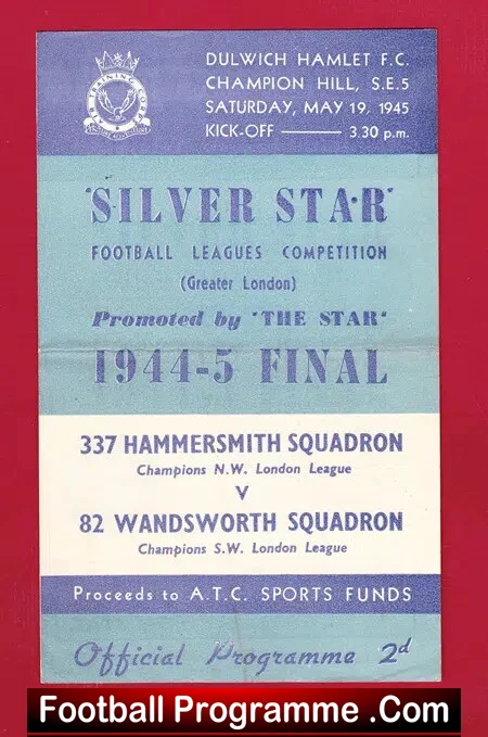 Hammersmith 337 Squadron v Wandsworth 82 1945 – RAF Cup Final
