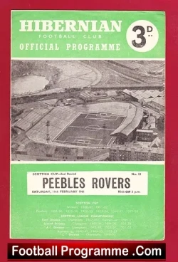 Hibernian Hibs v Peebles Rovers 1961 – Record Score 9 – 0