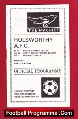 Holsworthy AFC v Liskeard 1978 - Upcott Field Devon - football programme