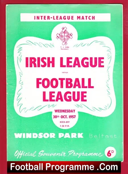 Ireland Football League v English League 1957 – Belfast